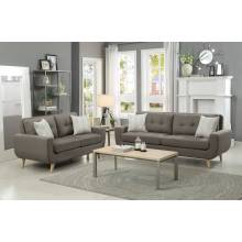 Deryn Sofa Set - Polyester - Grey